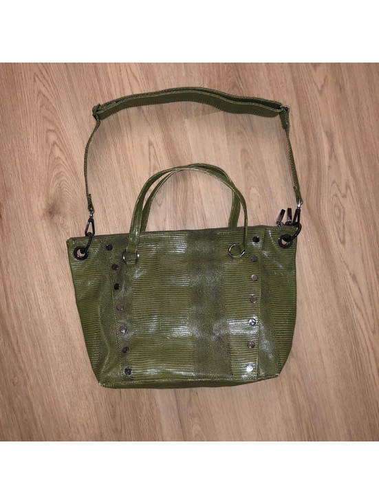 Hammitt Handbags - HAMMITT LARGE DANIEL SATCHEL OLIVE GREEN LIZARD SCALE SKIN PURSE SHOULDER BAG